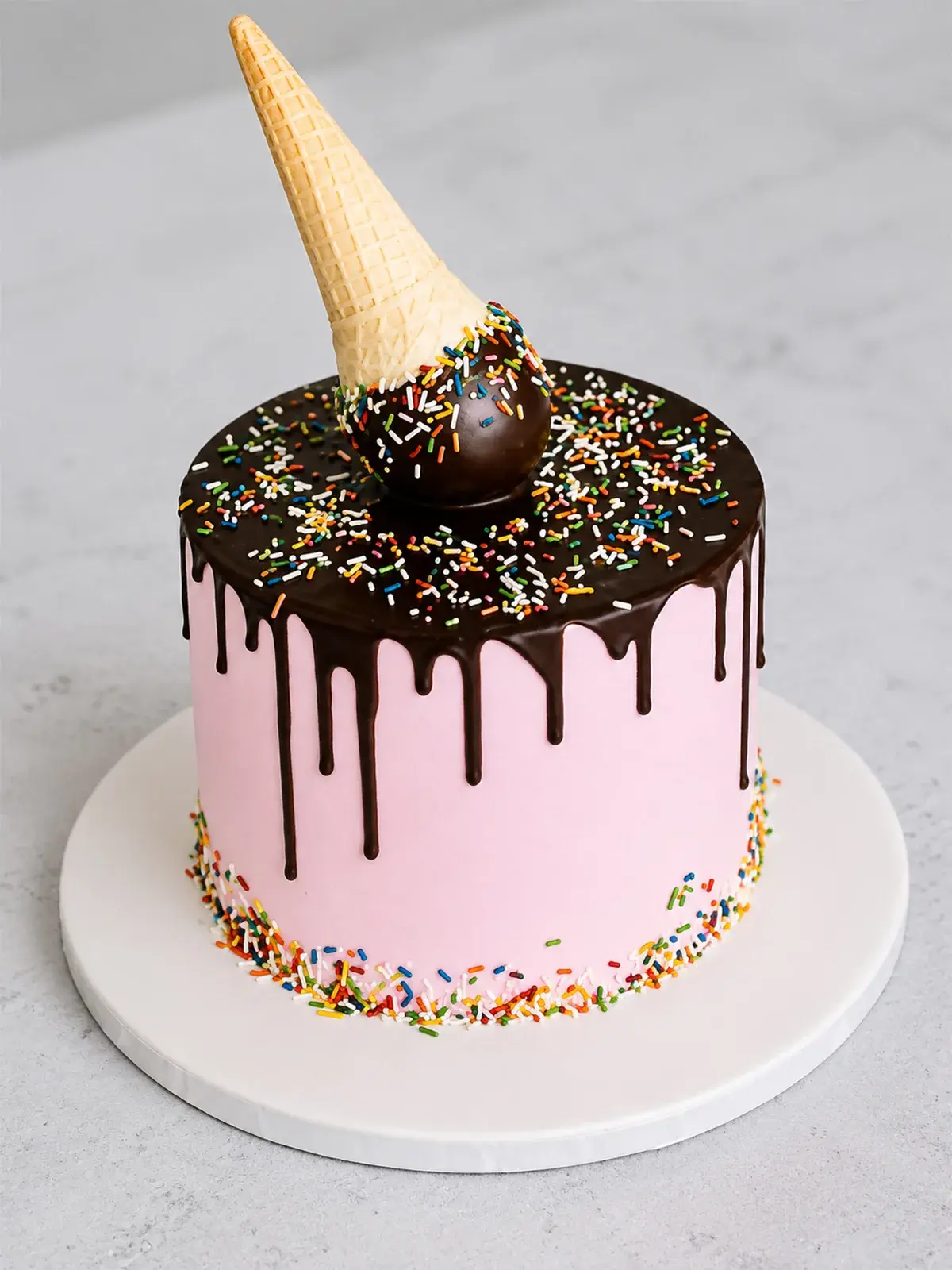 Pink Cone Theme Cake