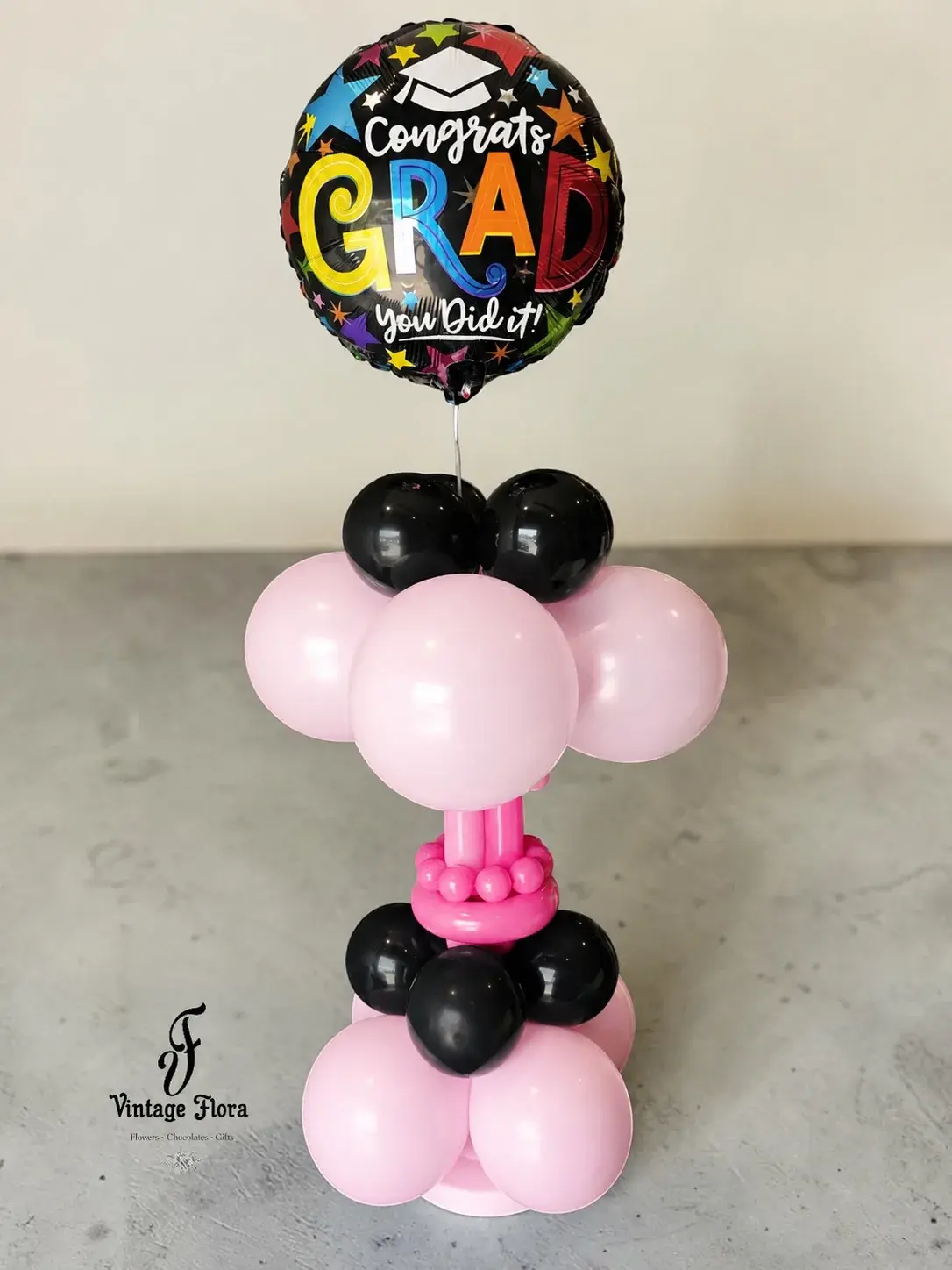 Graduation Balloon Tower - Pink