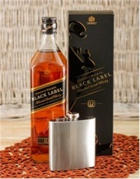 Johnny Walker Black Label and Flask