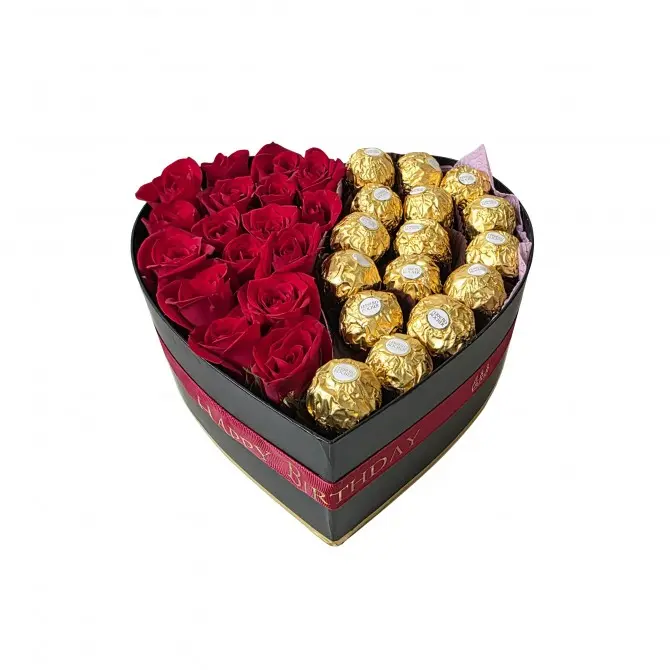 Heart Box – Roses & Ferrero