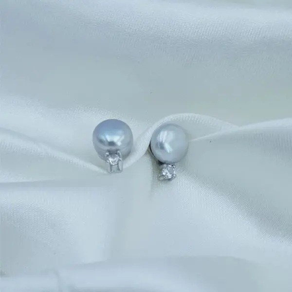 Pearl and Stone Stud Earrings