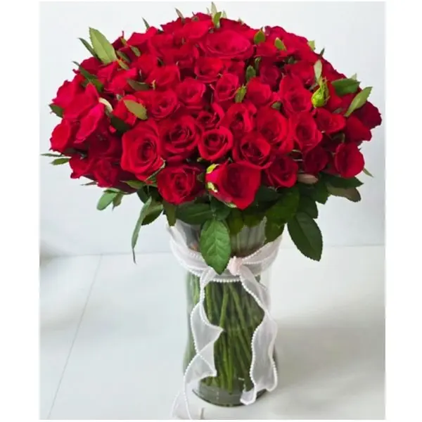 Red Roses in a Vase