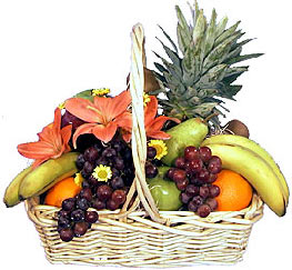 Fruit Basket With Flowers -2