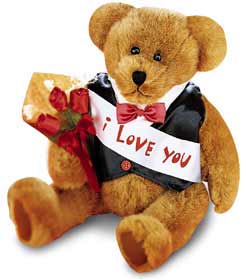 Customizable Message Bear With Roses