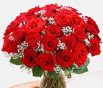 2 Dozen Red Roses In Vase