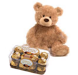 Teddy Bear With Ferrero Rocher Chocolate