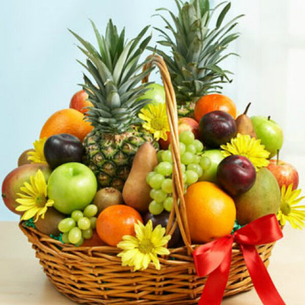 Fruit Basket With Flowers -25