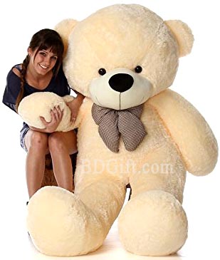 (13) Extra Large Off White Teddy Bear 5 Feet