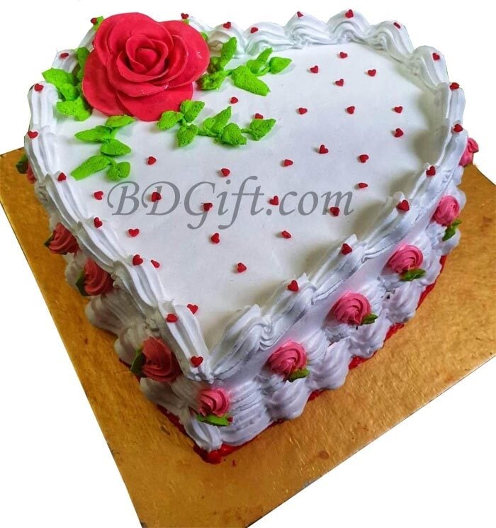 2 Pounds Heart Shape Vanilla Cake