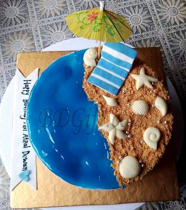 2 Pounds sea beach theme cake
