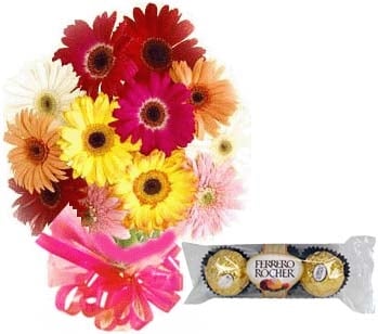 Gerbera W/ Ferrero Rocher Chocolate
