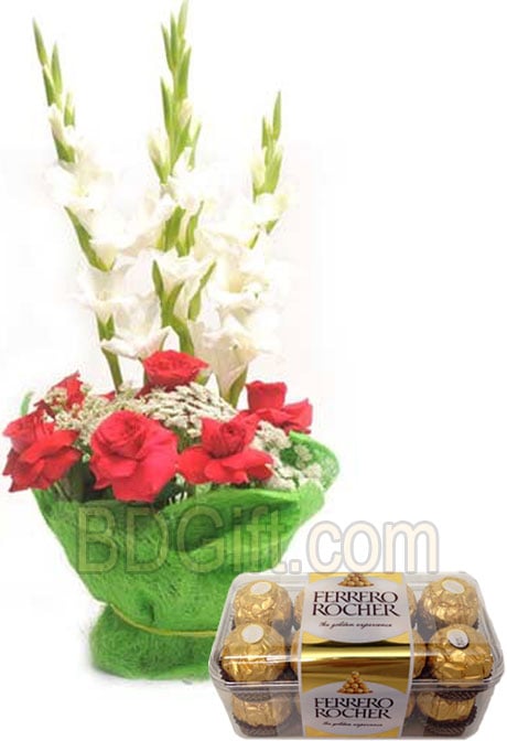 Mixed flower W/ Ferrero Rocher Chocolate