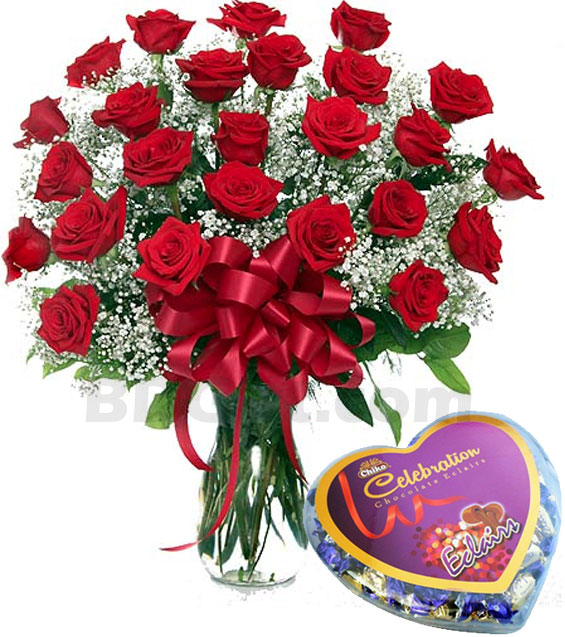 Red Roses W/ Chocolate