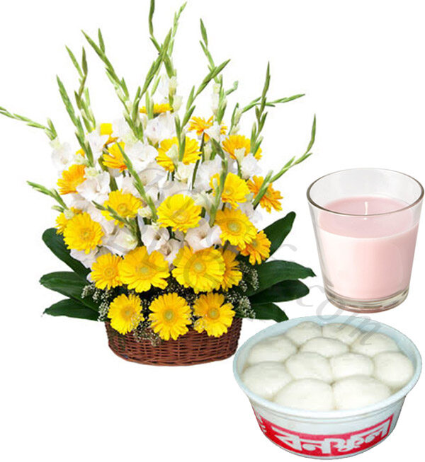 Flowers W/ sweets & candle