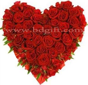 (04) Heart Shaped Roses W/50 Roses
