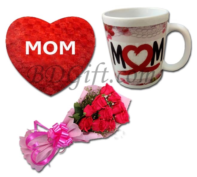 Red Rose W/ Pillow & Mug
