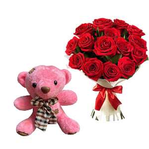 (49) Chocolate W/ Flower & Teddy Bear