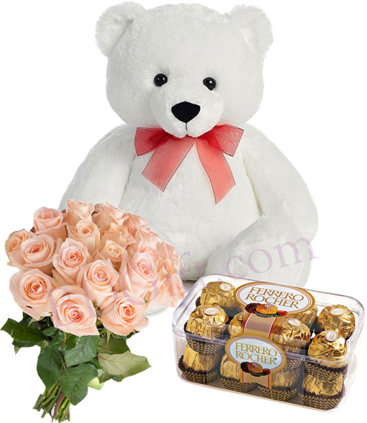 (22) Bear W/ Rose+Chocolate