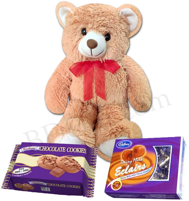 Bear W/ Cookies+Chocolate Box
