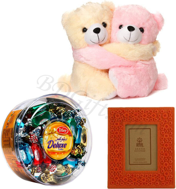 Teddy Bear W/ Chocolates & Photo Frame
