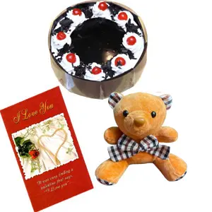 (33) Cake W/ card & teddy bear