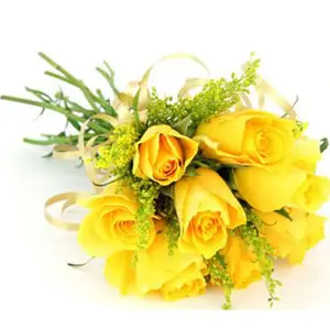 8pcs Yellow Imported Roses in a Bouquet