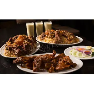 Kachchi Biryani W/ chicken roast and borhani- 3 person (Full Plate)