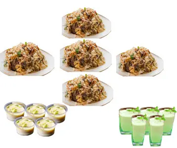 Kachchi Biryani W/ Borhani and jorda/firni- 5 person(Full plates)