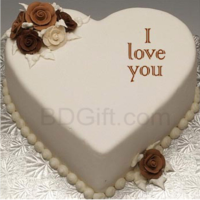 2.2 Pounds Vanilla Heart Cake