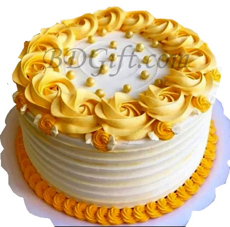 1 Pound Round Shape Vanilla Cake