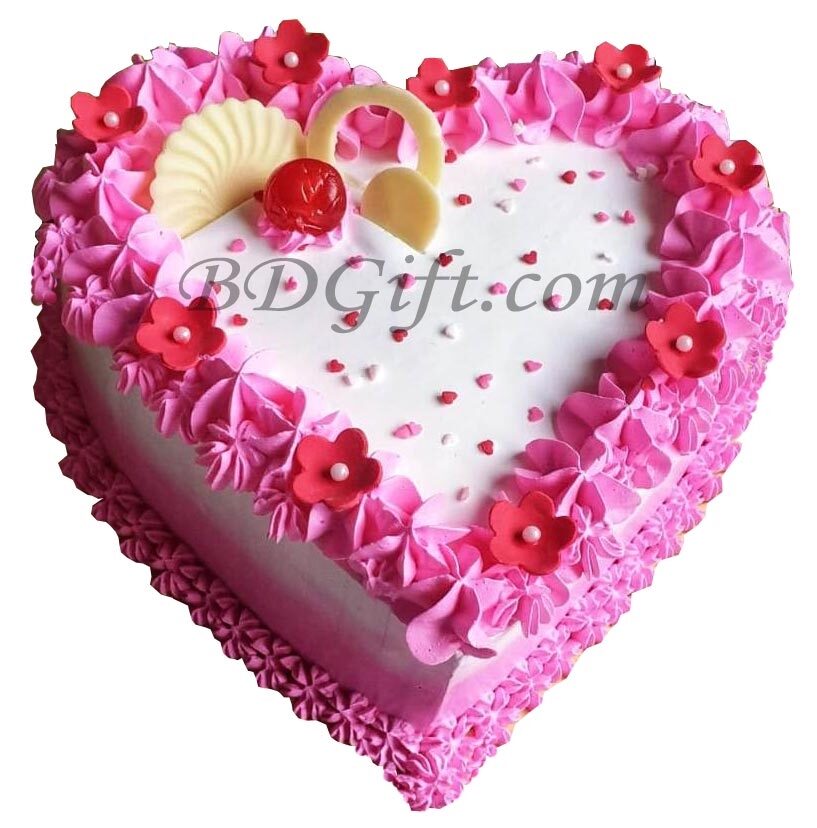 2 Pounds Heart Shape Vanilla Cake