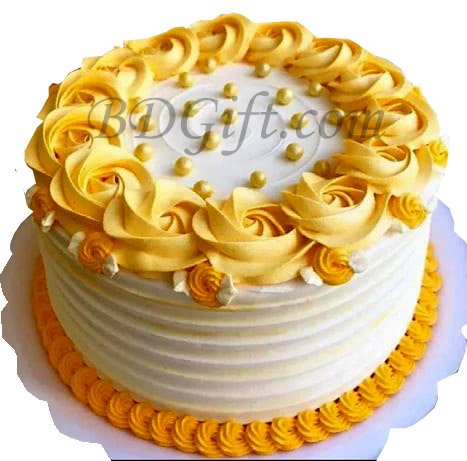 2 Pounds Round Shape Vanilla Cake