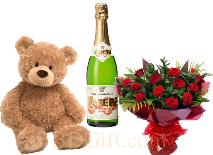 Rose W/ Bear & sparkling Juice