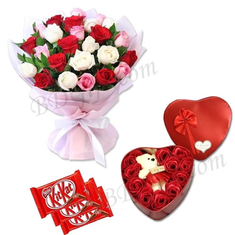 (29) Rose W/ Love box and Chocolate