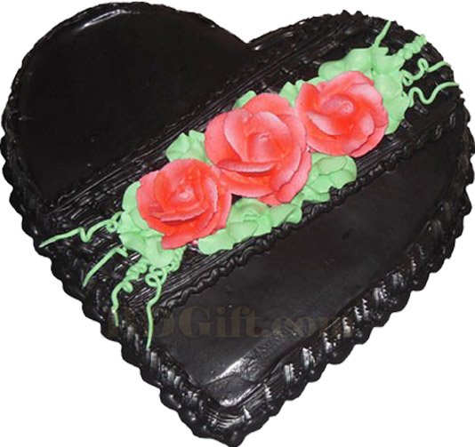 Yummy Yummy- 3.3 Pounds Rich Chocolate Heart Cake