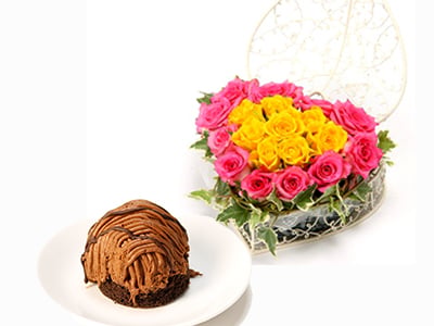 Rare Chocolate Mont Blanc and  Heart Roses(mix)