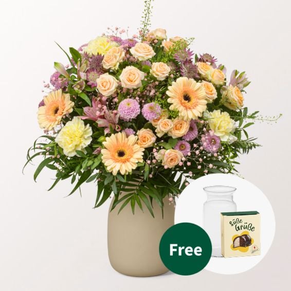 Flower Bouquet Sommerromanze with Halloren Balls & vase