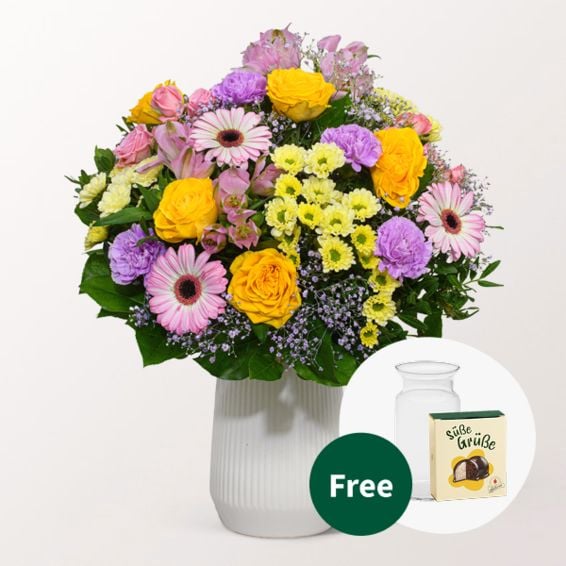 Flower Bouquet Joy with Halloren Balls & vase