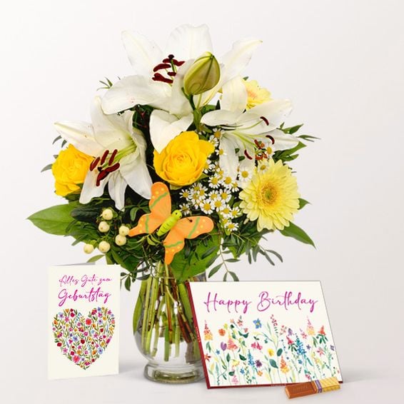 Birthday Set with Merci & vase