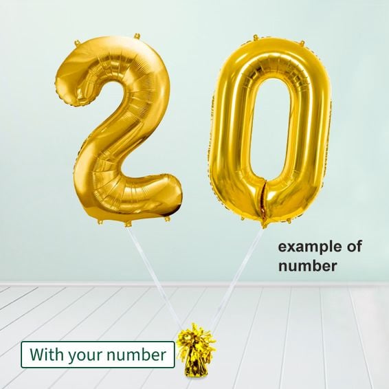 Helium Balloon Gift XXL Numbers (Silver)