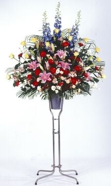 Flower stand, 1 tier, pink