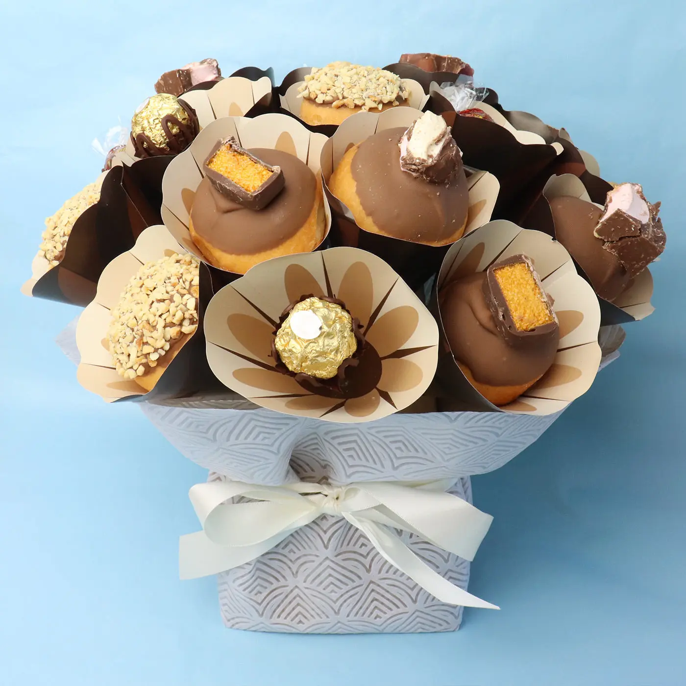 Chocolate & Caramel Donut Flower Bouquet