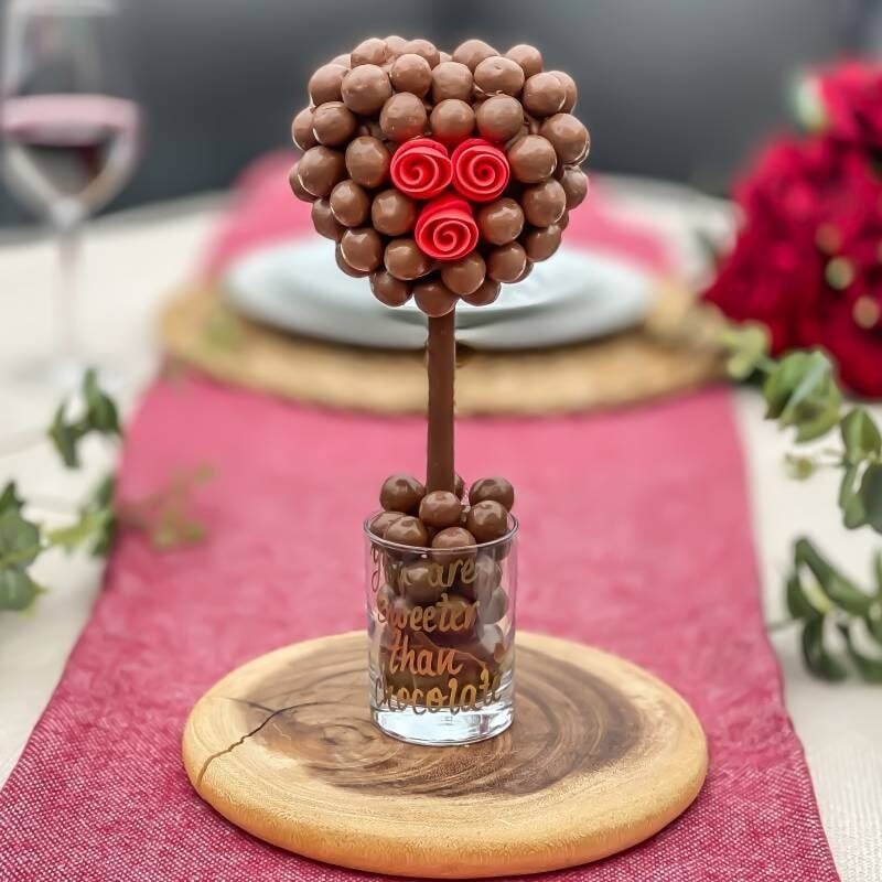 Malteser Chocolate Heart Rose Tree 25cm