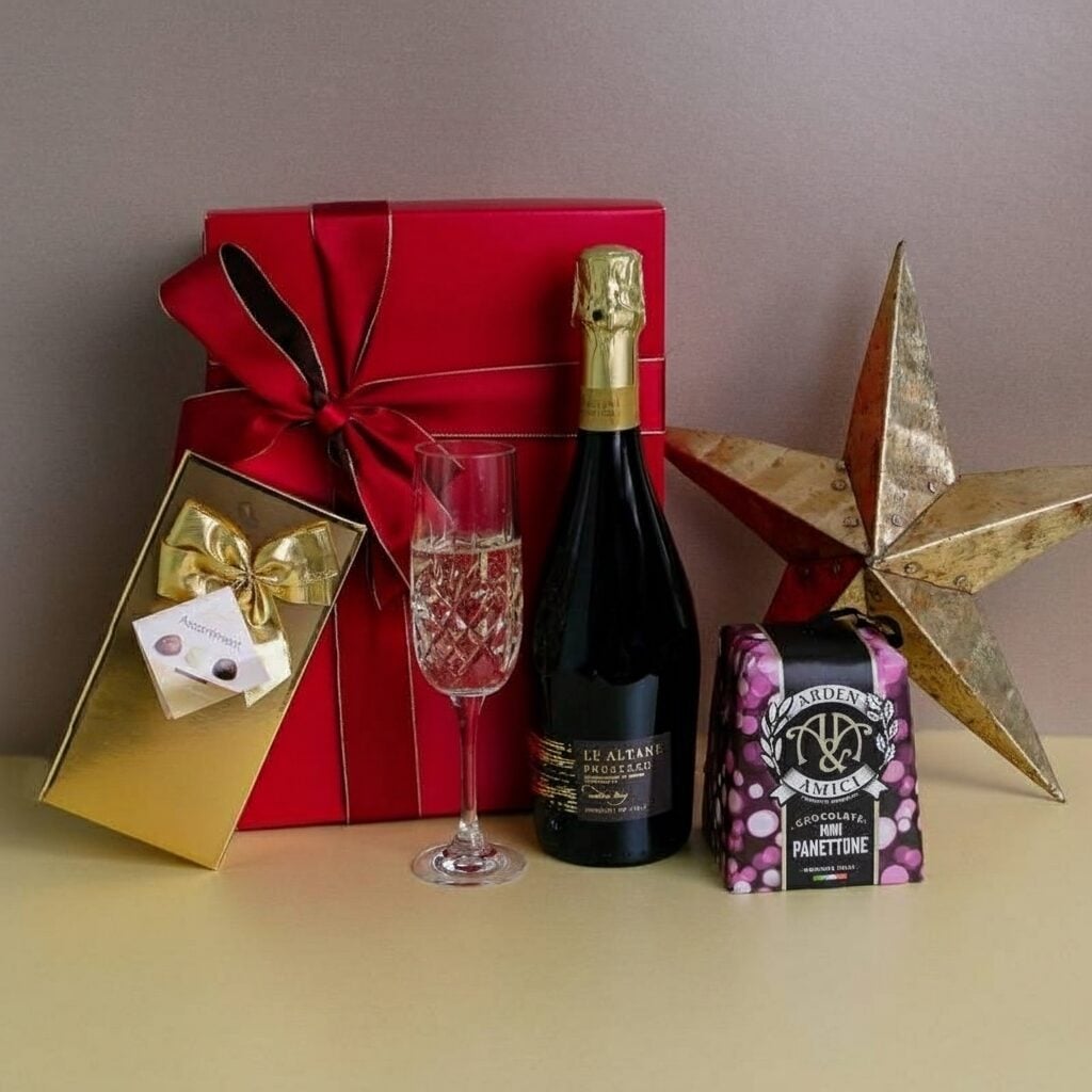 The Prosecco, Panettone and Belgian Chocolates Hamper
