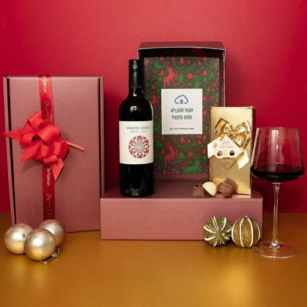 The Christmas Red Wine & Belgian Chocolates Picbox Hamper