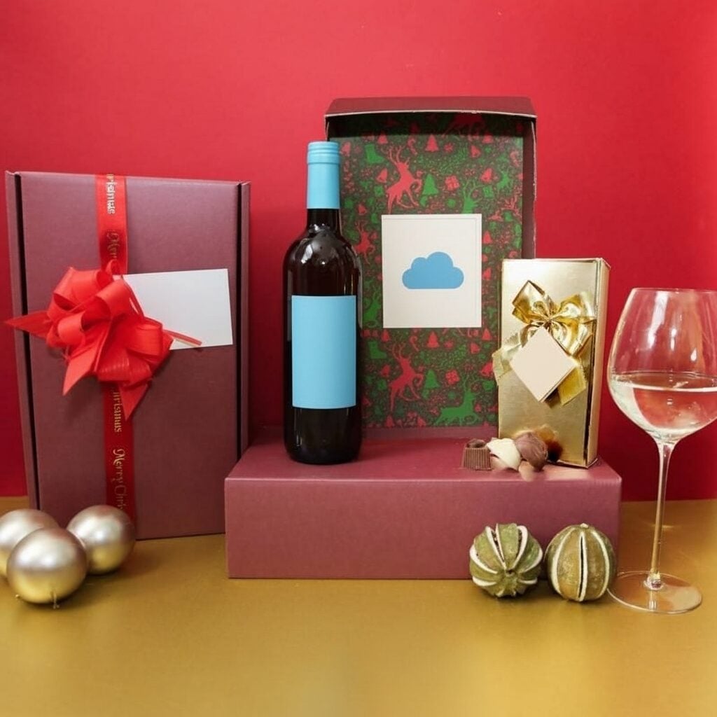 The Christmas White Wine & Belgian Chocolates Picbox Hamper