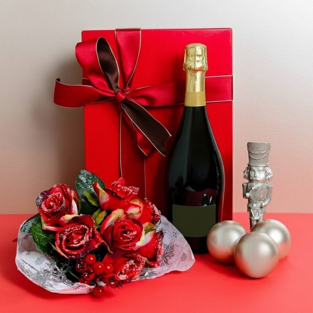Christmas Prosecco and Flowers Hamper