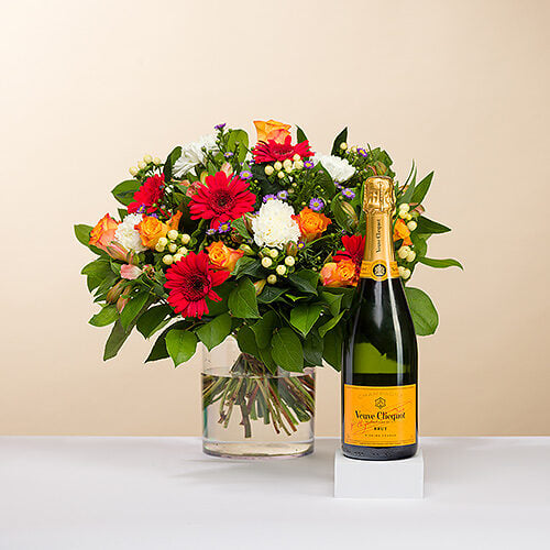 Bouquet of the day with Veuve Clicquot Champagne
