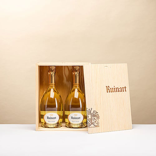 2 Bottles of Ruinart Blanc de Blancs in Wooden Box