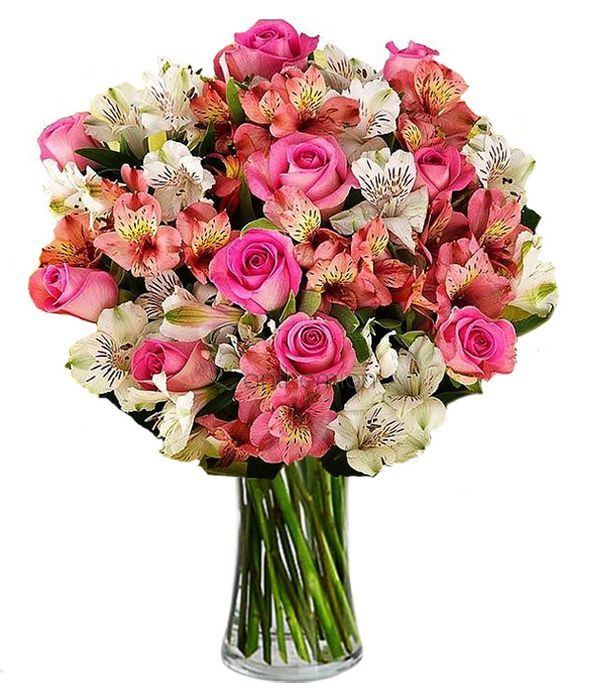 Roses and alstroemeries bouquet (Basic)